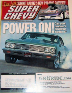 SUPER CHEVY 2001 AUG - ODDY, '66 BEL AIR 427, KILGORE